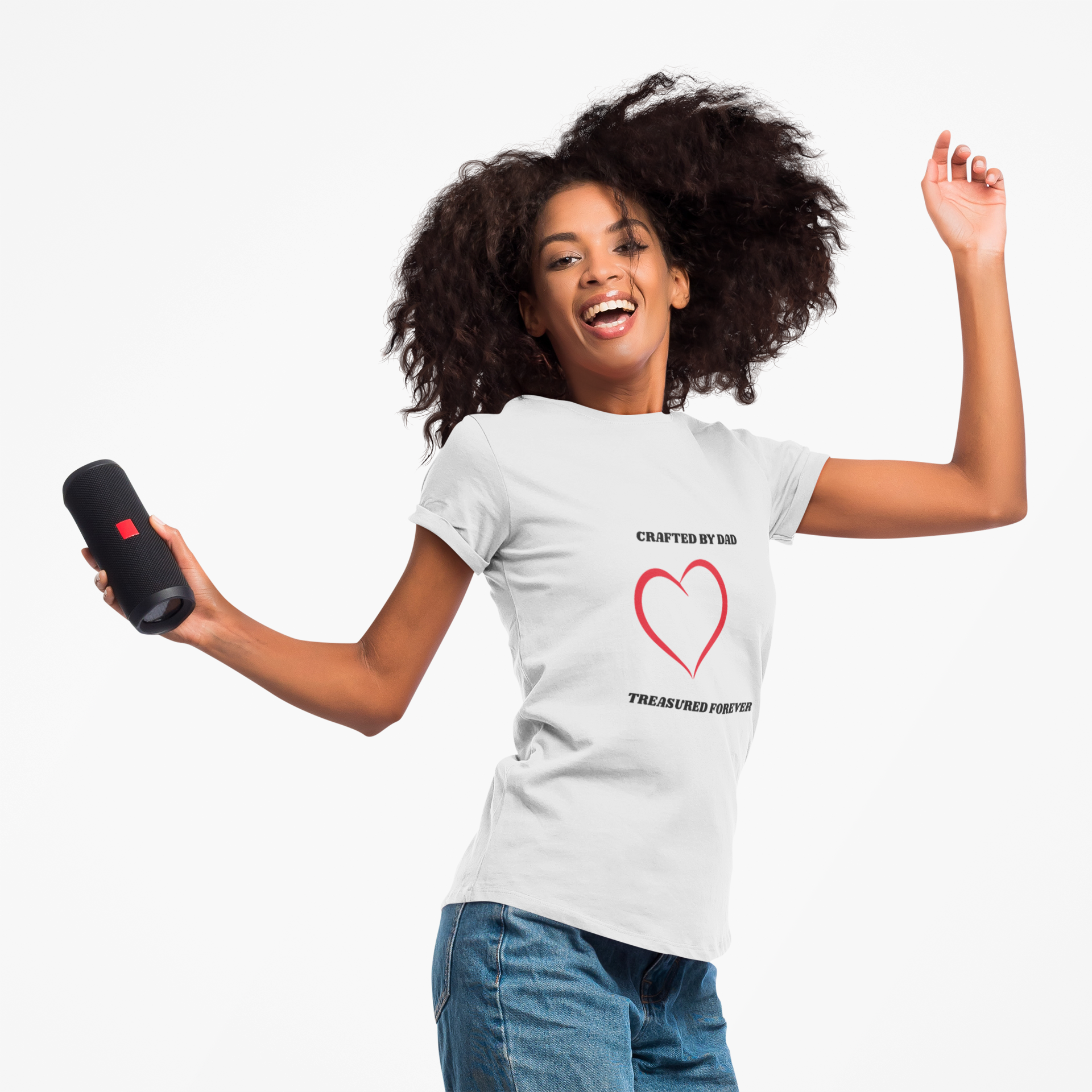 Crafted by Dad. Treasured Forever T-Shirt Printify