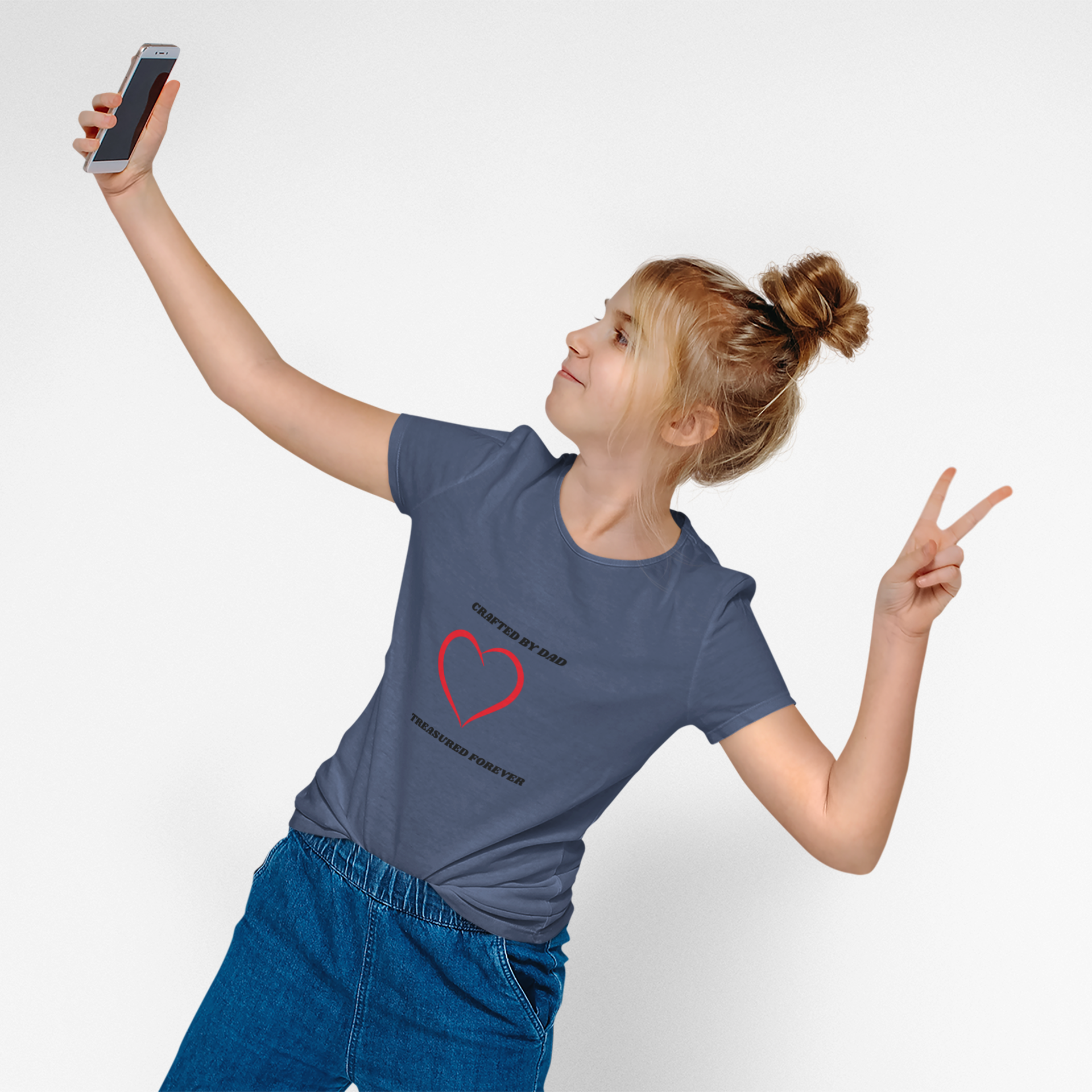 Crafted by Dad. Treasured Forever T-Shirt Printify