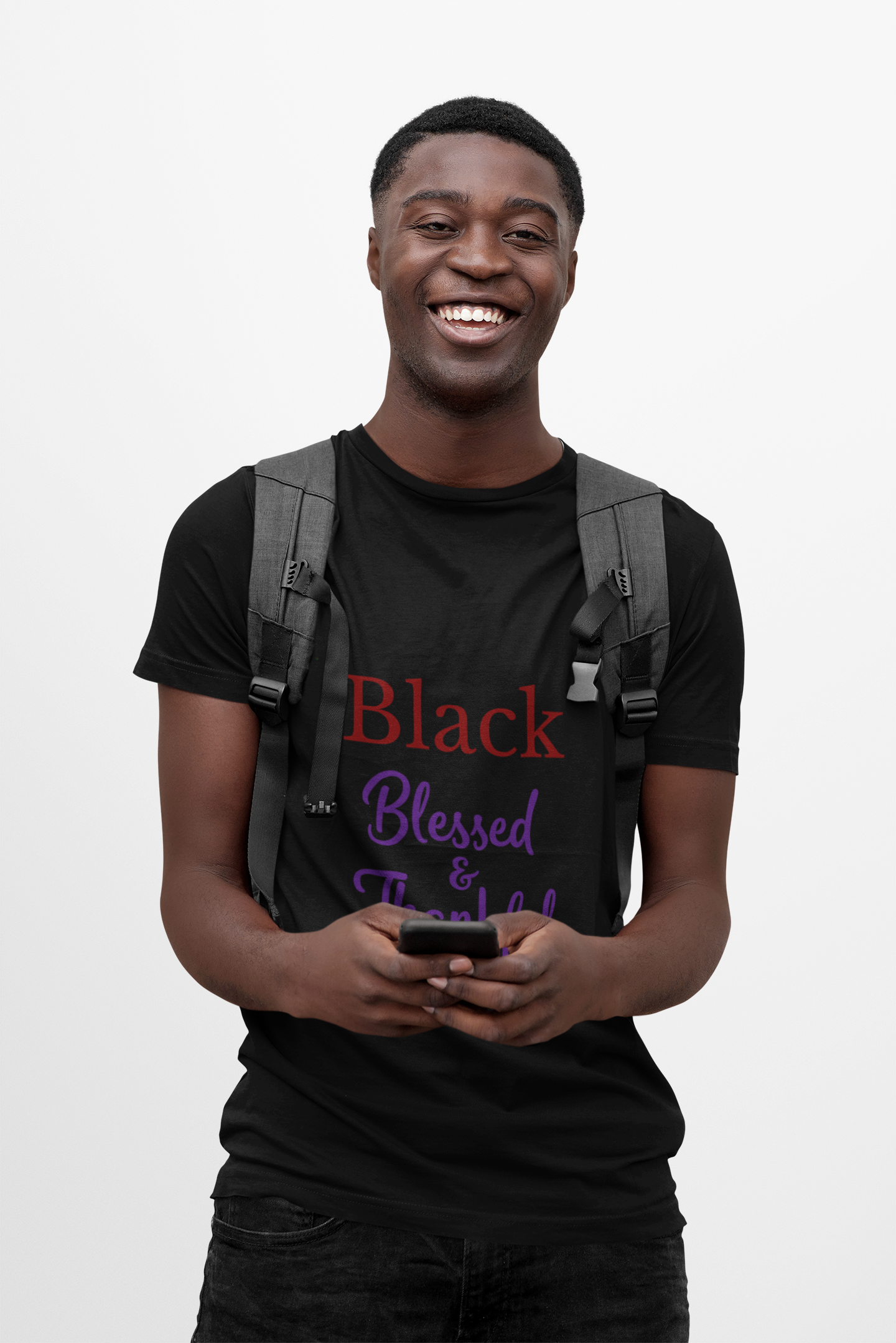 Black Blessed & Thankful T-Shirt for Women Printify