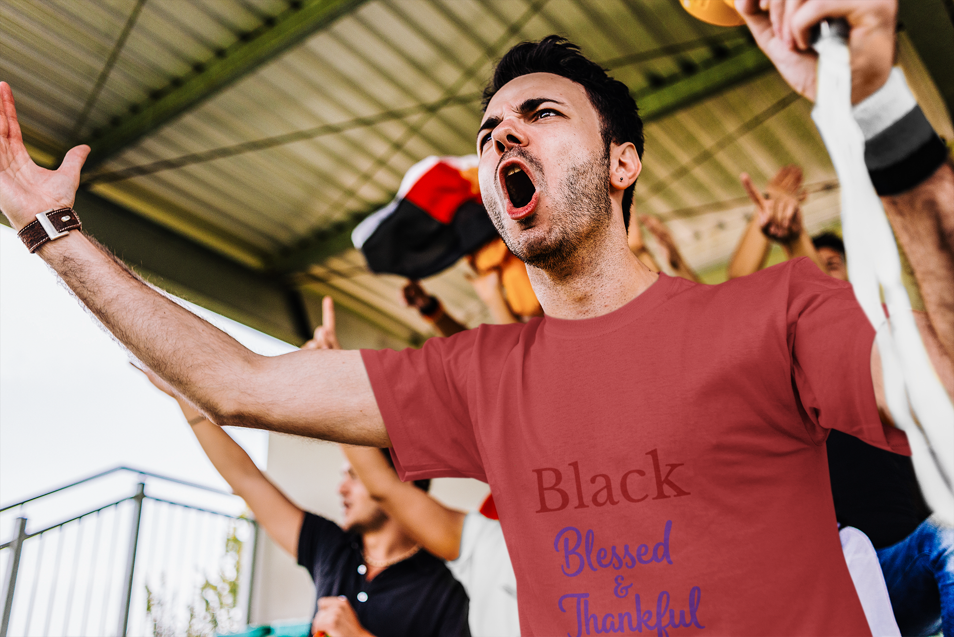 Black Blessed & Thankful T-Shirt for Women Printify