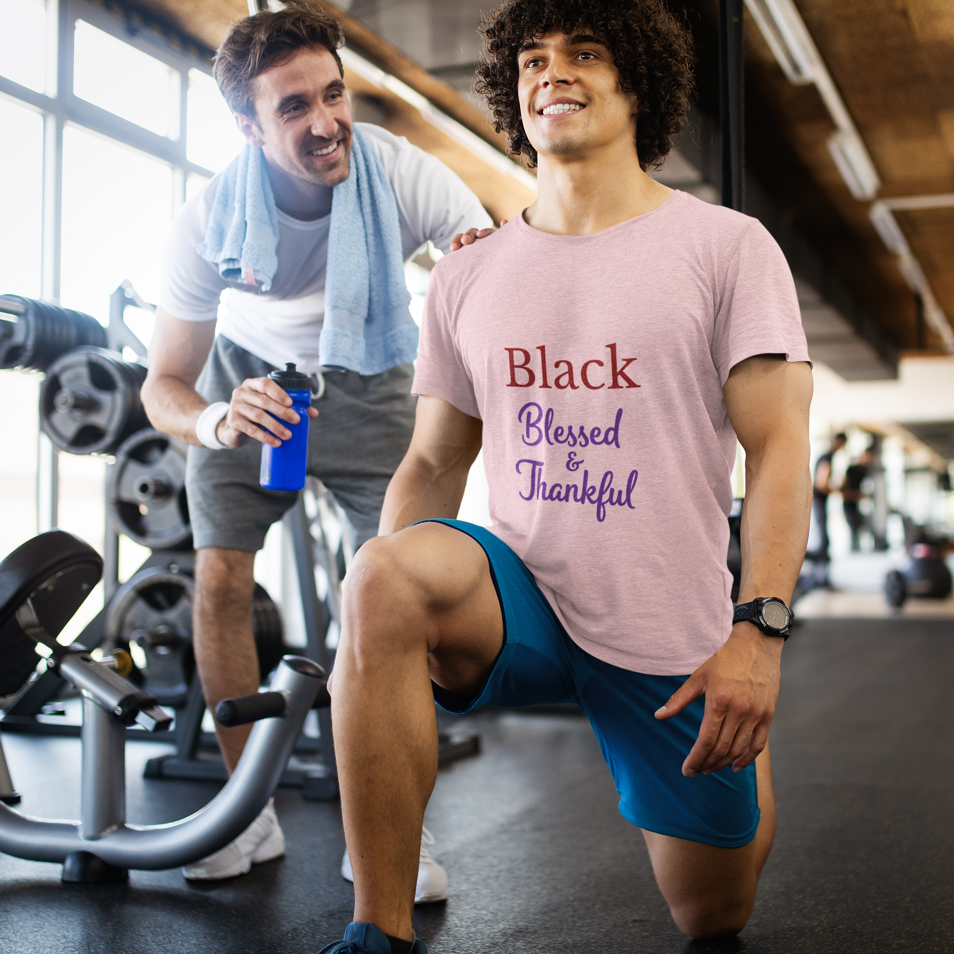 Black Blessed & Thankful T-Shirt for Women Printify